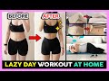 LAZY DAY WORKOUT AT HOME | Easy Lying Down Exercise to Lose Belly Fat, Slim Waist + Thighs + Legs