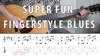 Vignette de la vidéo "Super Fun Fingerstyle BLUES You Should Know | TABS"