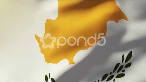 Cyprus Flag Waving In The Wind. Looping Sun Rises Style. Animation Loop