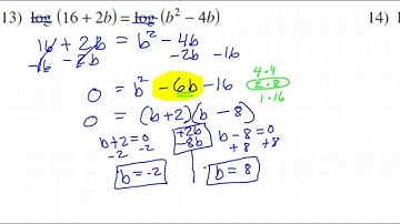 Day 6 HW   Solving Advanced Logarithmic Equations