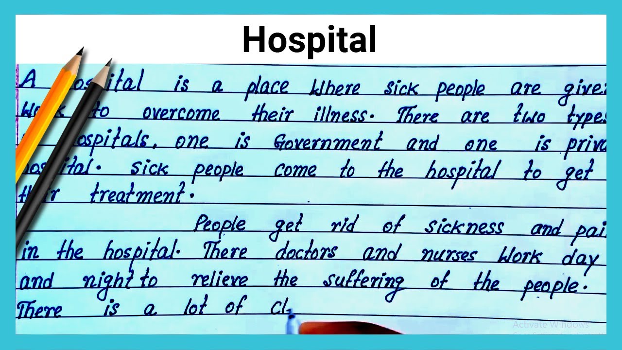 essay on hospital for class 4