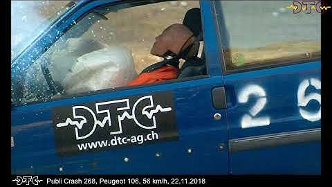 Collision on block – Peugeot 106 - 56 km/h