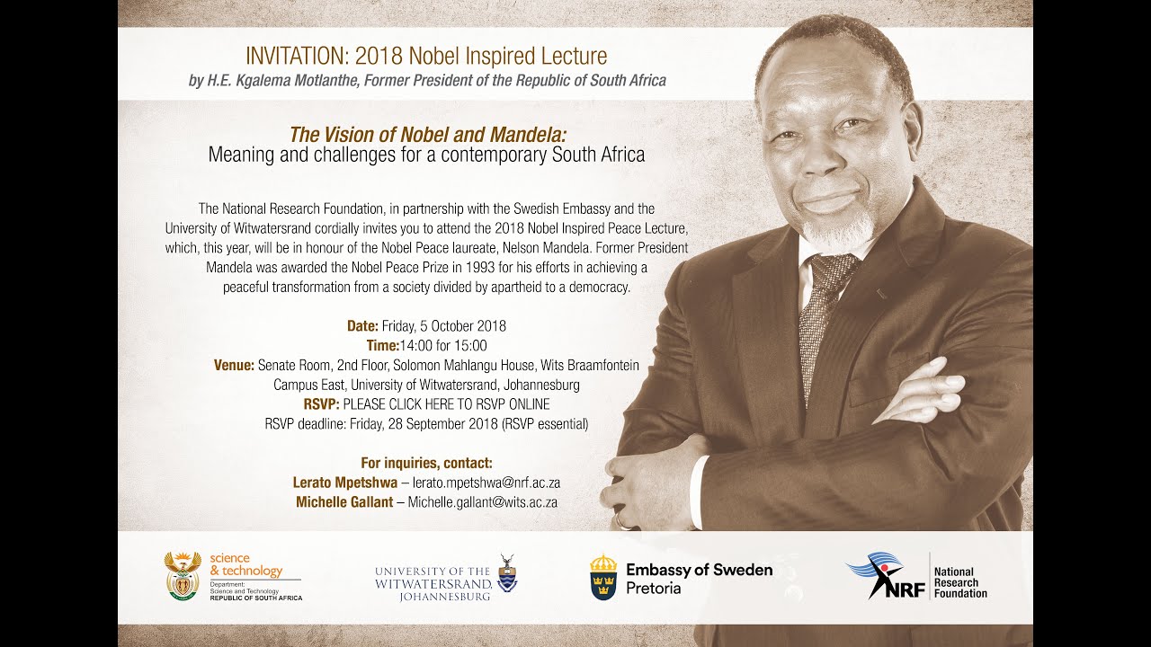 2018 Nobel-Inspired Peace Lecture | The Vision of Nobel and Mandela