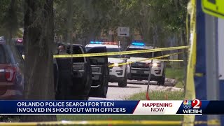 Orlando police search for teen involved in shootout with officers