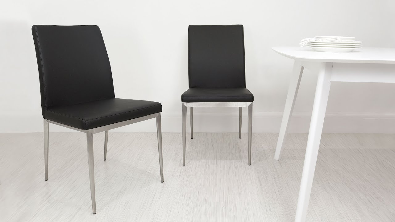 Contemporary Brushed Metal Dining Chairs YouTube