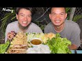 Nguyên ngọng và duy bin ăn khuy với nem nướng siêu ngon