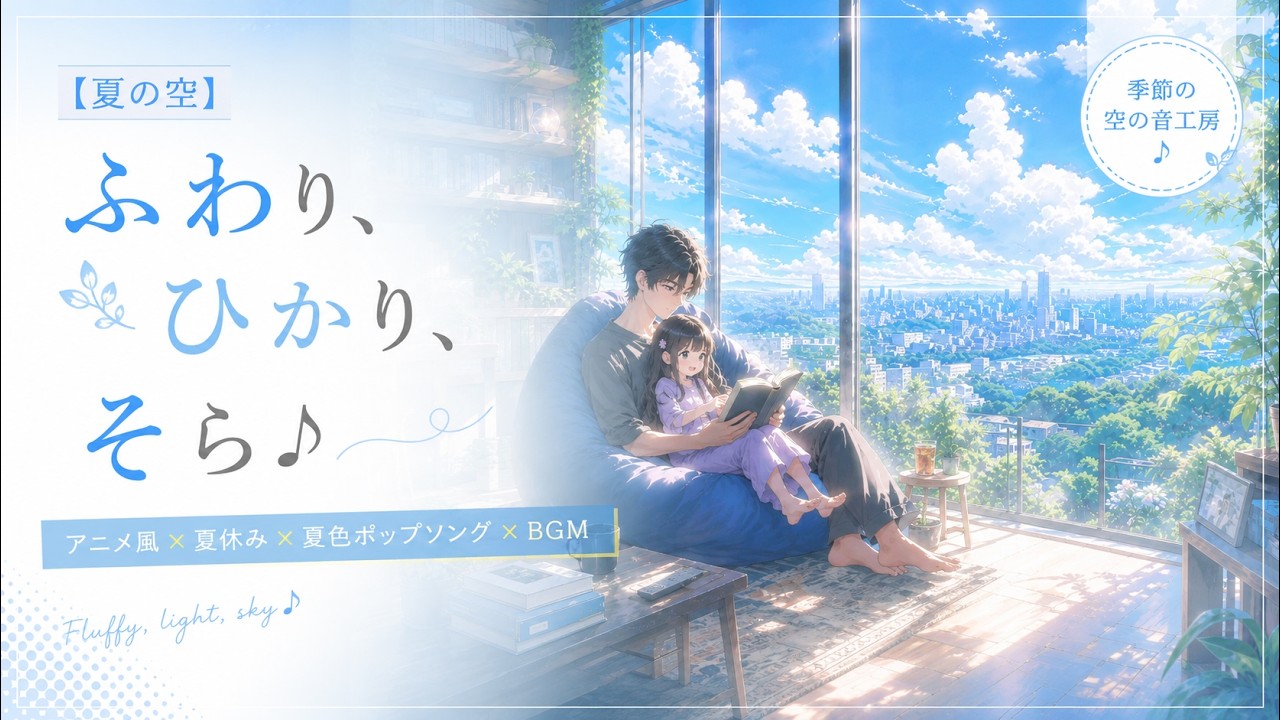 作業用BGM】【夏の空】 ふわり、ひかり、そら♪ ｜ 夏色ポップソング