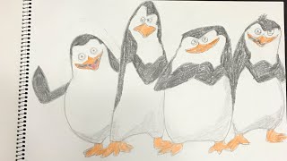 How to draw The Penguins Of Madagascar! Dedicated to a Subscriber!