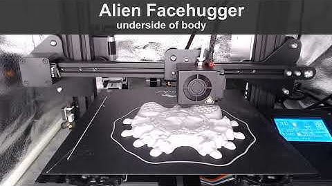 3D Printed Life Size Facehugger from Alien - underside part - mini, animated time lapse