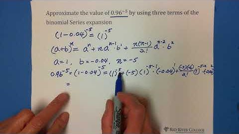 Algebra: The Binomial Theorem: Evaluation using Binomial Series