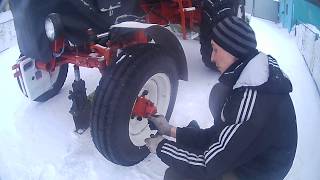 регулировка  ступичных подшипников трактора т 25 / adjustment of tractor wheel bearings t 25
