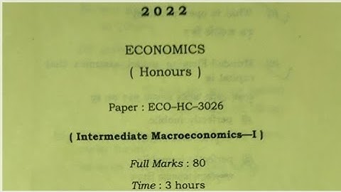 BA 3RD SEM. ECONOMICS HONOURS QUESTION PAPER-2022 || ECO-HC-3026 || GU