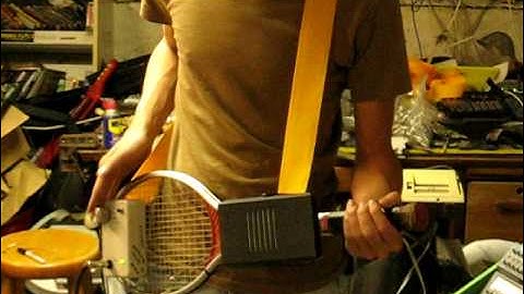 circuit bent case mod photo theremin on a tennis racquet made by COREY BUSBOOM