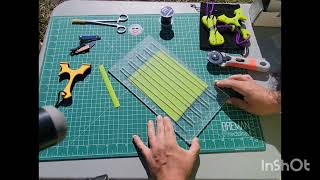 using a band template to cut sobong latex for slingshot