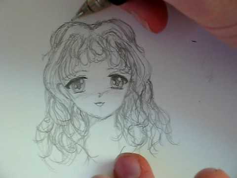 How to draw anime hair: curly hair, part two - YouTube