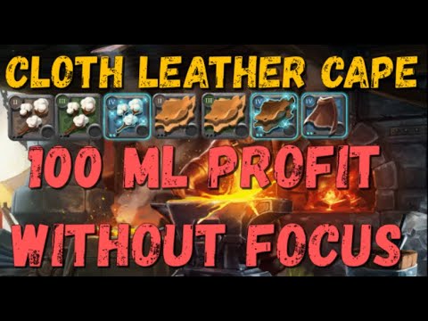 Leather Cloth and Crafting Cape 100ml Profit Albion Online