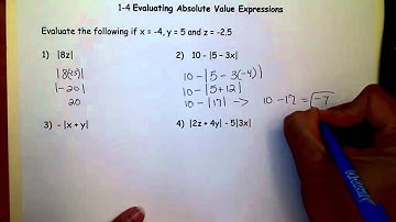 Evaluating Absolute Value Expressions