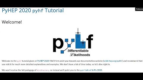 PyHEP 2020 pyhf Tutorial
