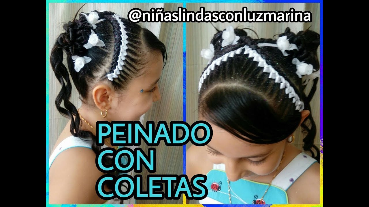 PEINADO ELEGANTE CON ENCINTADO CORAZON / PEINADO PARA PRIMERA COMUNION / PEINADO PARA GRADOS