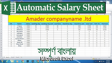 Automatic Salary Sheet Limited Company for Microsoft Excel  Bangla tutorial
