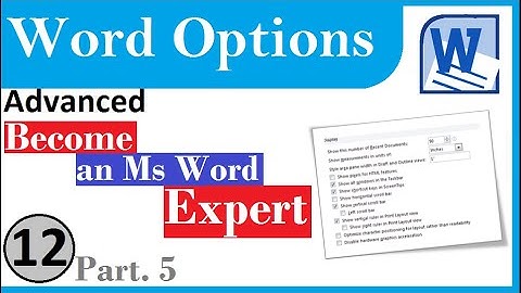 MS Word 2010 Options Advanced tab part. 5 in Pashto | winword 2010 Options Advanced tab in pashto