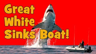 Breaching Great White Capsizes Boat