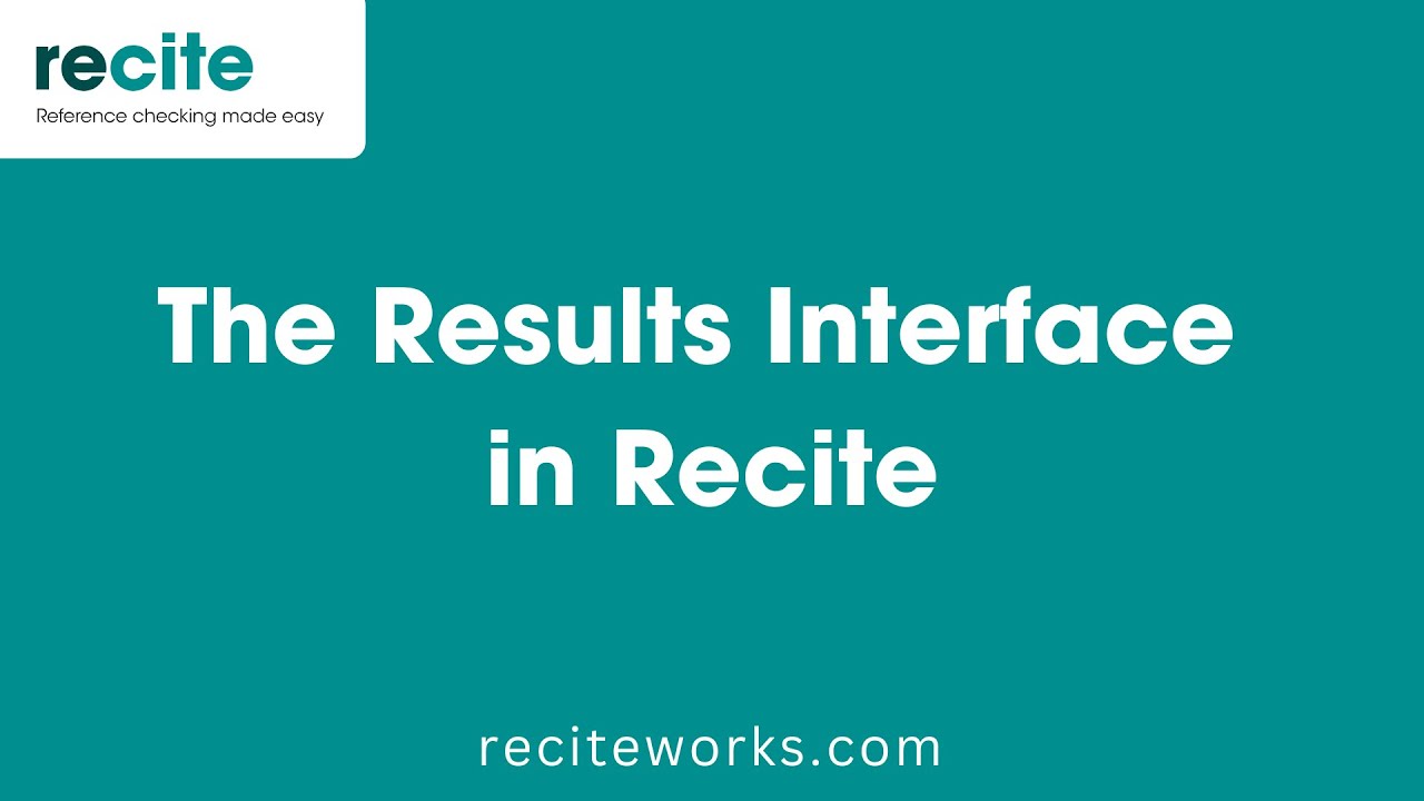 Recite Maker Results Interface in Recite - YouTube