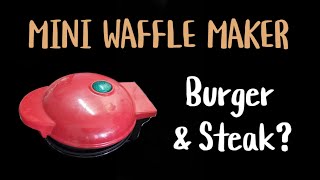 Making burger patties on the mini waffle maker. Does it work