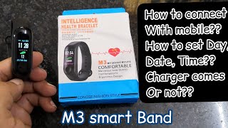 M3 Band //how to connect //how to change date & time