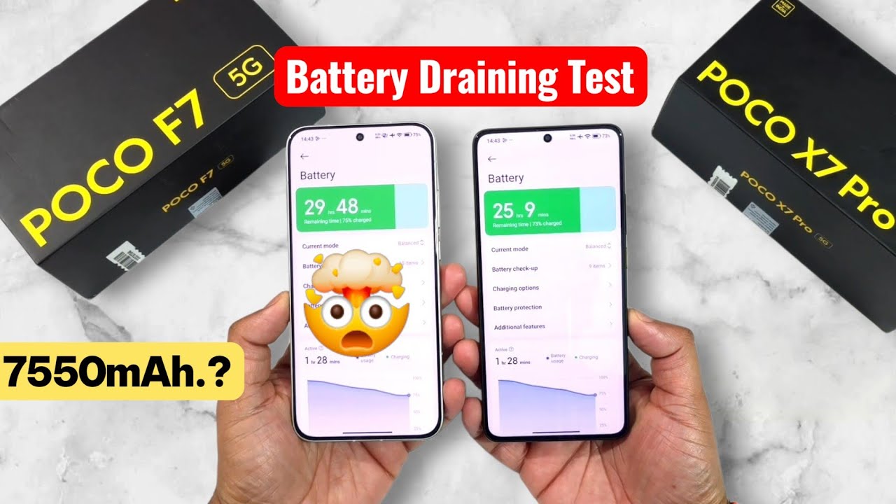 POCO F7 vs X7 Pro Battery Backup Something is wrong in POCO F7 !!🤯🔥🔥🔥🚀