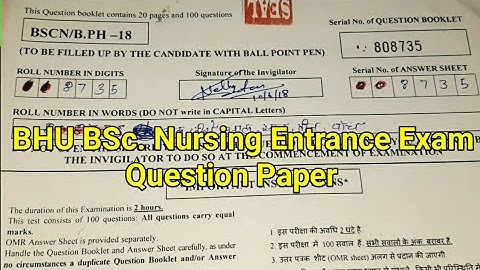 BHU BSc. Nursing Question Paper