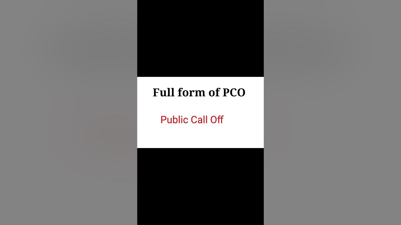 PCO Full Form Of PCO fullform short how-to-apply-for-a-pco-accreditation-new-and-renewal-youtube