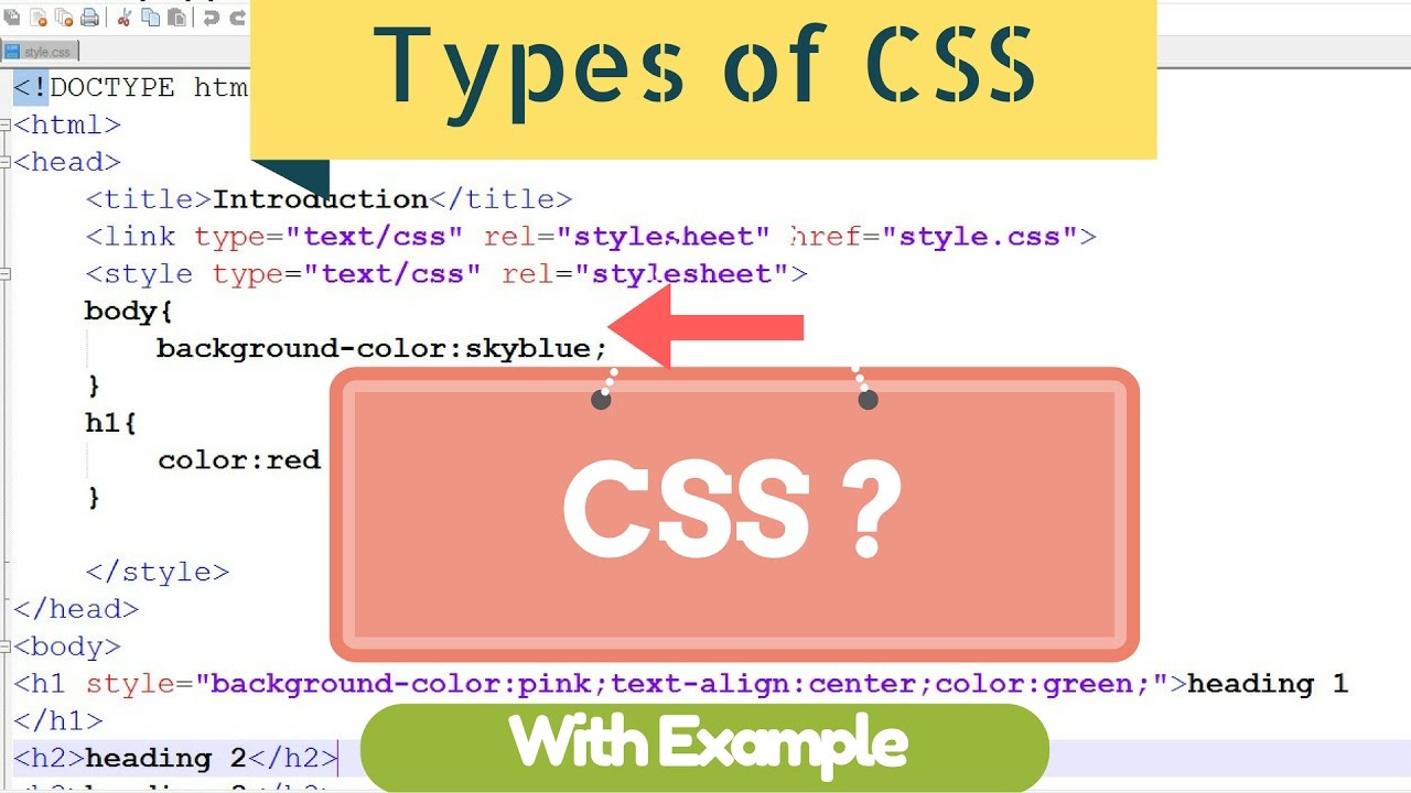 What is CSS  Types of CSS  With Example ✔️