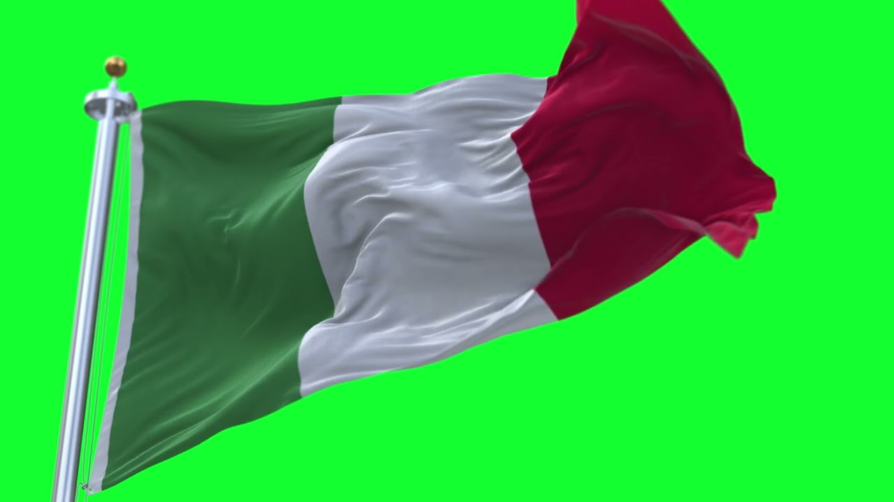 Waving Flag | ITALY GREEN SCREEN | FREE FOOTAGE | 3D | 4K