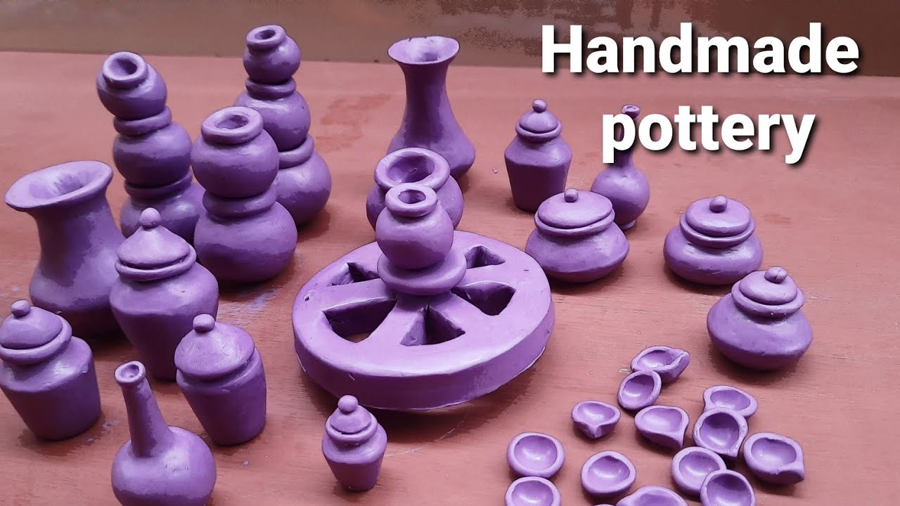 hand made miniature pottery without wheel/pottery without wheel/ mini
