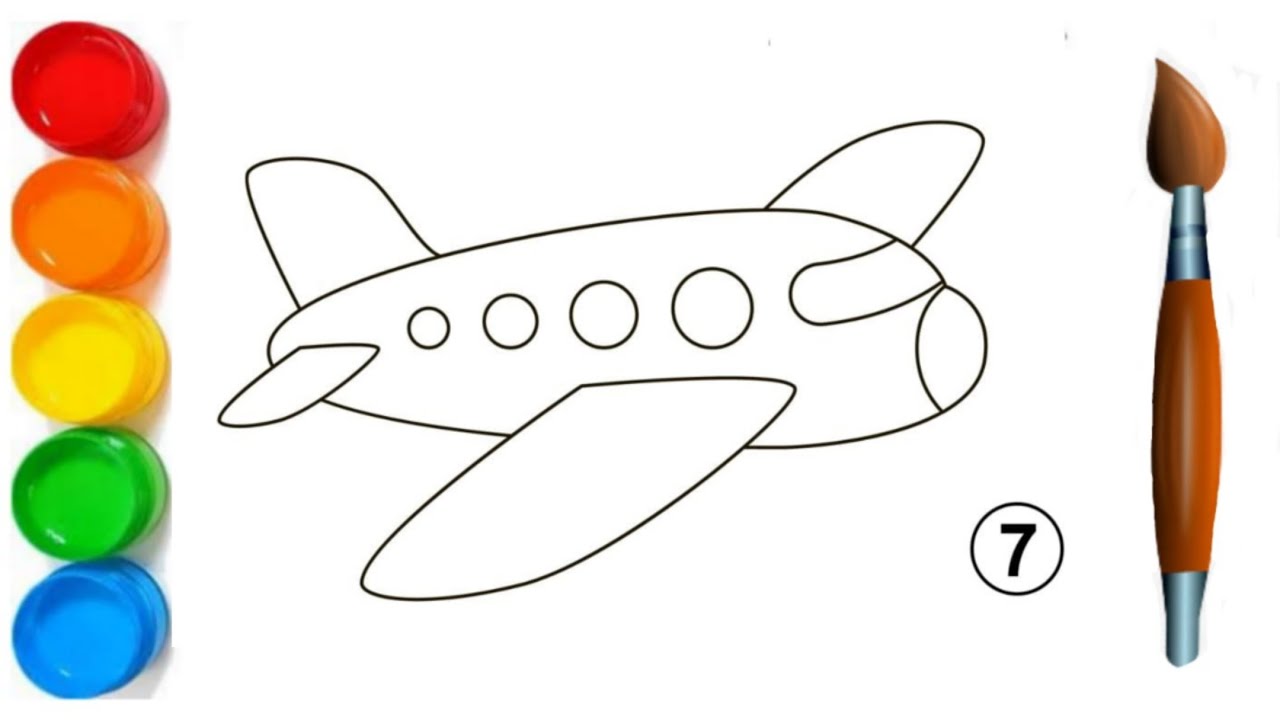 How to Draw Aeroplane Drawing for Kids || Easy Step by Step to ...