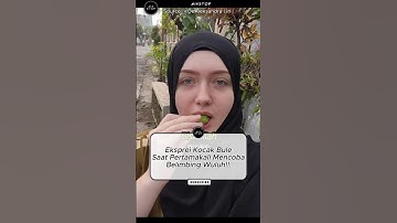 Eksprei Kocak Bule Saat Pertamakali Mencoba Belimbing Wuluh!!. #reaction #bule #mukbang #food #asmr