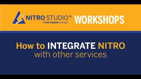 NITRO Workshop: How to integrate NITRO with other services