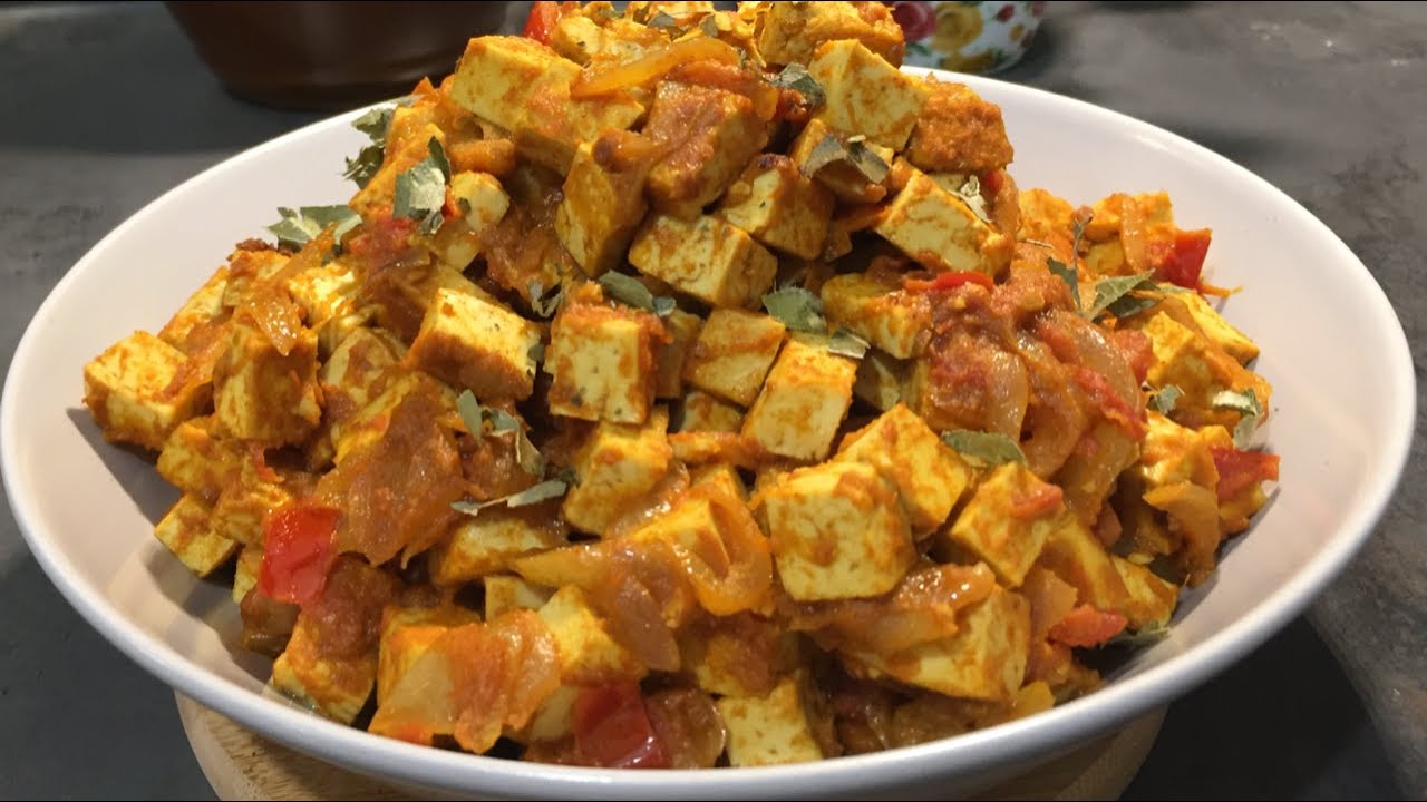 Tofu Masala Vegan Spicy Tofu Indian Style Healthy Protein Recipe