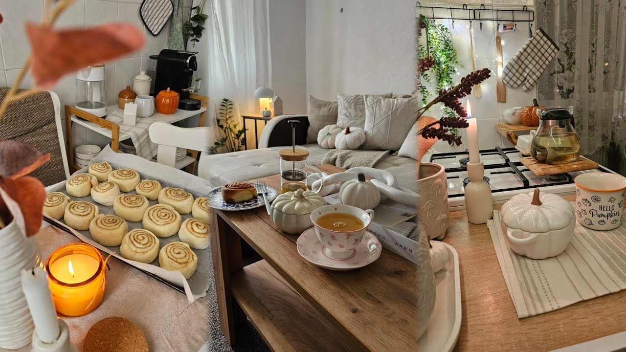 Привет, осень 🍂 |уютные дождливые дни, осенние украшения,булочки с корицей,уютная вечерняя атмосфера