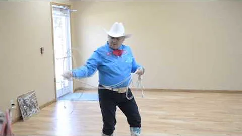 Raw: Trick roper Joan Wells demonstrates her talents