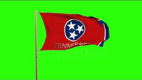 tennessee flag with title waving in the wind. Looping sun rises style. Animation loop Stock video