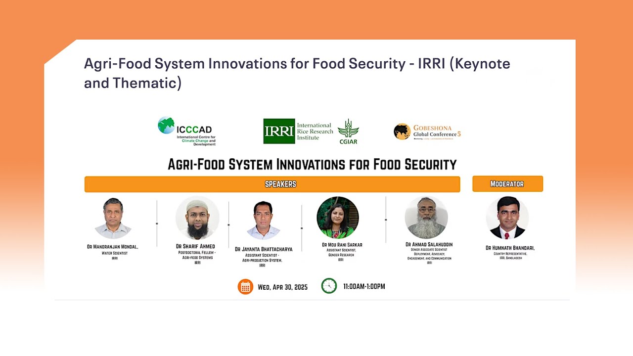 Agri-Food System Innovations for Food Security - IRRI (Keynote and ...