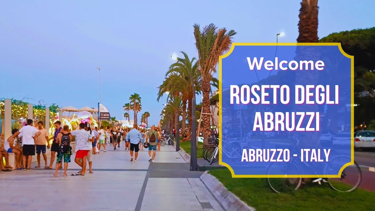 Приморский вечер в Розето-дельи-Абруцци 🇮🇹 🌊🌴✨🎇 v.102
