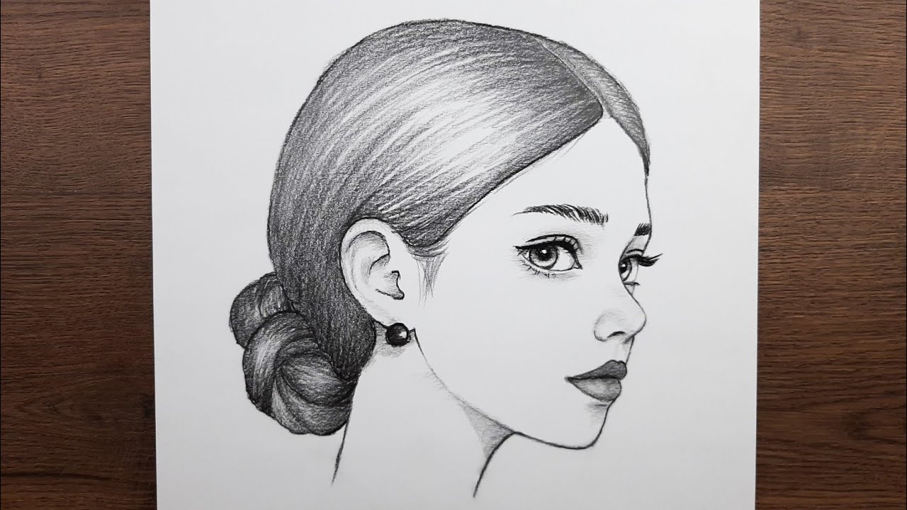 Kolay karakalem portre çizimi, güzel bir kız resmi adım adım nasıl çizilir, çizim hobimiz kız çizimi