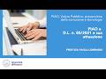 01 - PIAO e D.L. n. 802021 e sua attuazione - Prof.ssa Paola Lombardi