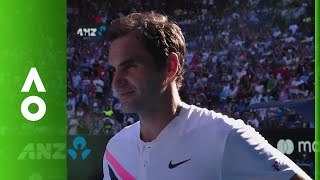 Roger Federer on court interview (4R) | Australian Open 2018