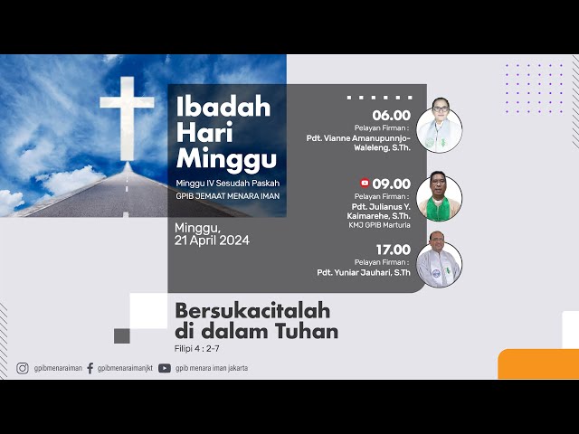 (Live) IBADAH HARI MINGGU - GPIB Menara Iman, 21 APRIL 2024 09.00 WIB