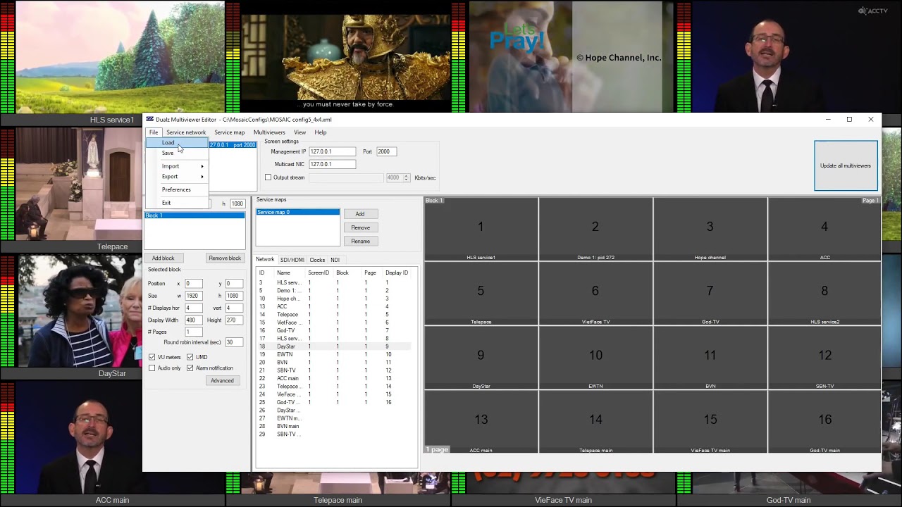 MOSAIC multiviewer load configuration - YouTube