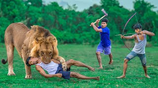 Lion Attack Man in Forest || Lion Attack Hunter || Lion Attack Stories Part-7